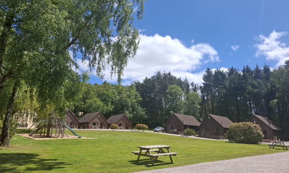 The grounds at Alpine Park Cottages, nr Exeter Devon